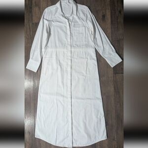 Hancock Womens White 100% Peruvian Cotton Alamo Maxi Shirt Dress Size Med NWT